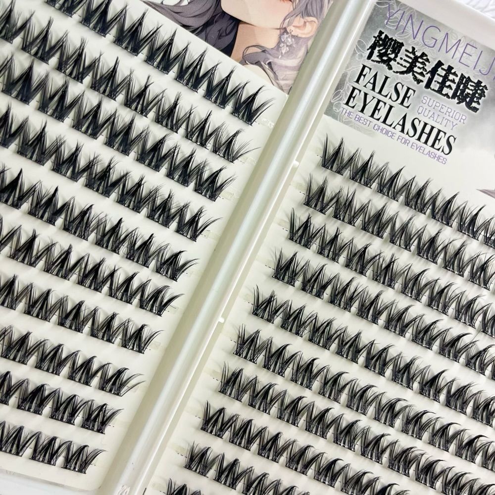 Eyelash Extension No 11 - 100/130/200 Clusters Black Self Adhesive False