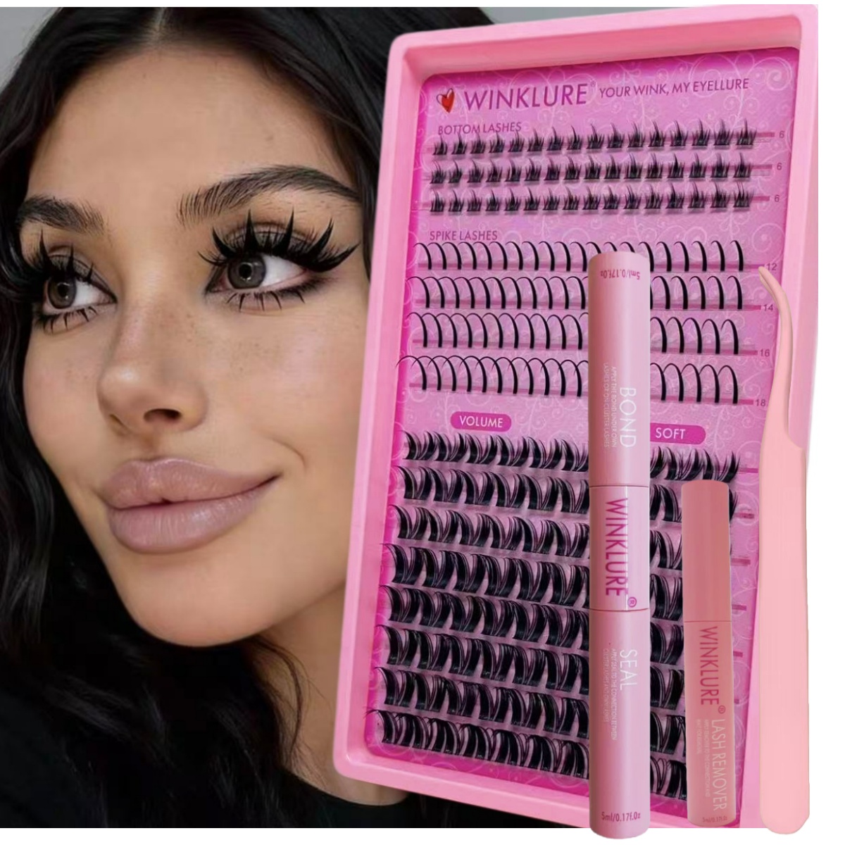 Eyelash Extension Full Set - WINKLURE Fluffy Lash Clusters Kit Volume