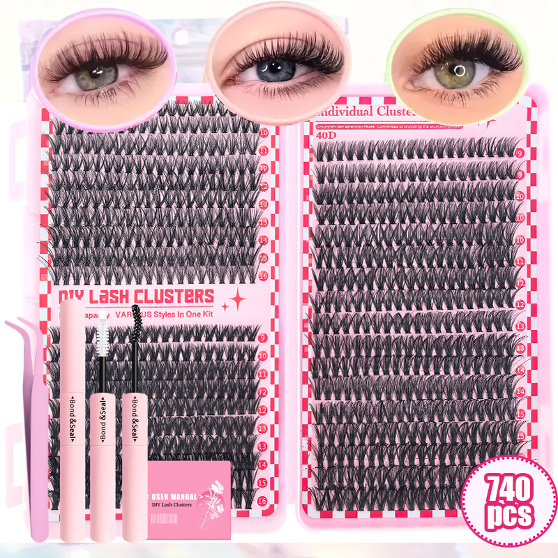 Eyelash Extension Full Set - 30D40D50D80D DIY Eyelash Extension Kit with