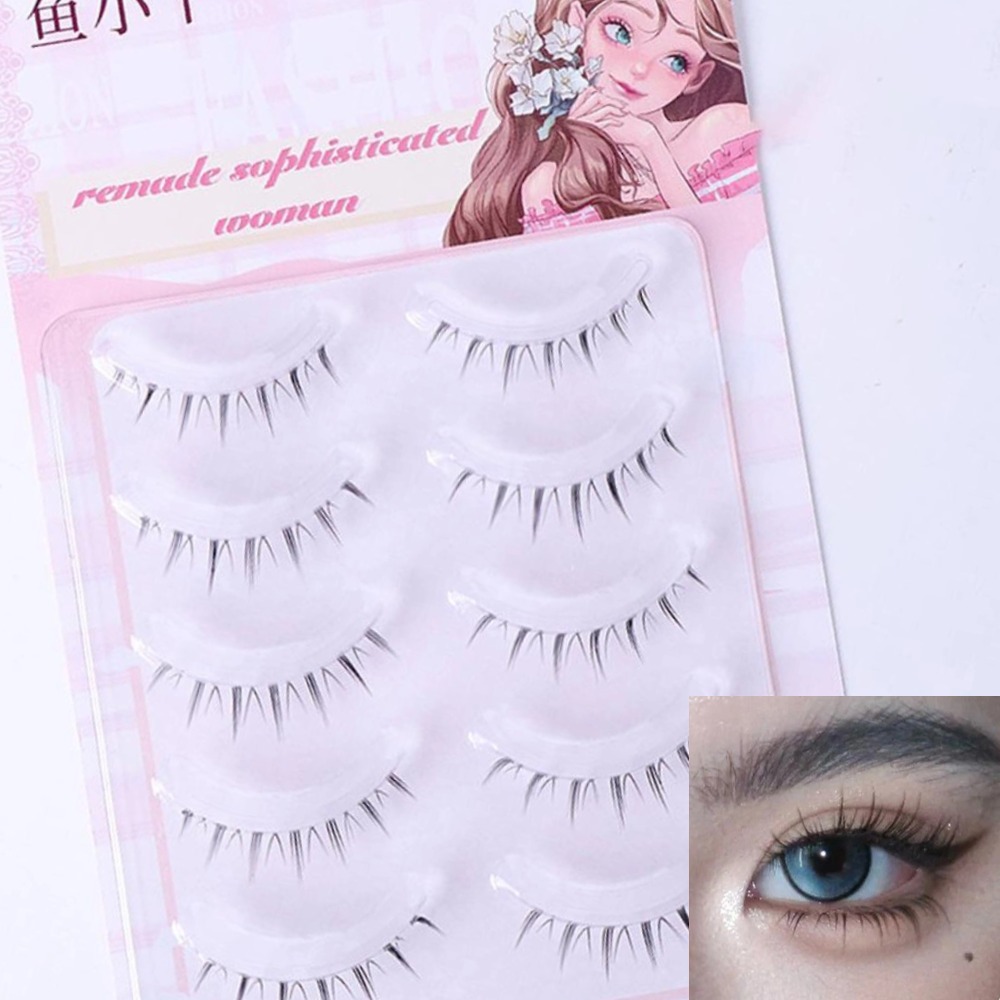 Eyelash Extension Korean Style - 5 Pairs Natural Lower Lashes Clear