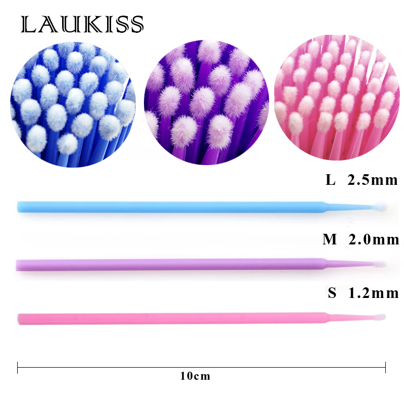 100pcs Micro make up brushes E - огляд і ціна Eyelash Extension Eyeliner