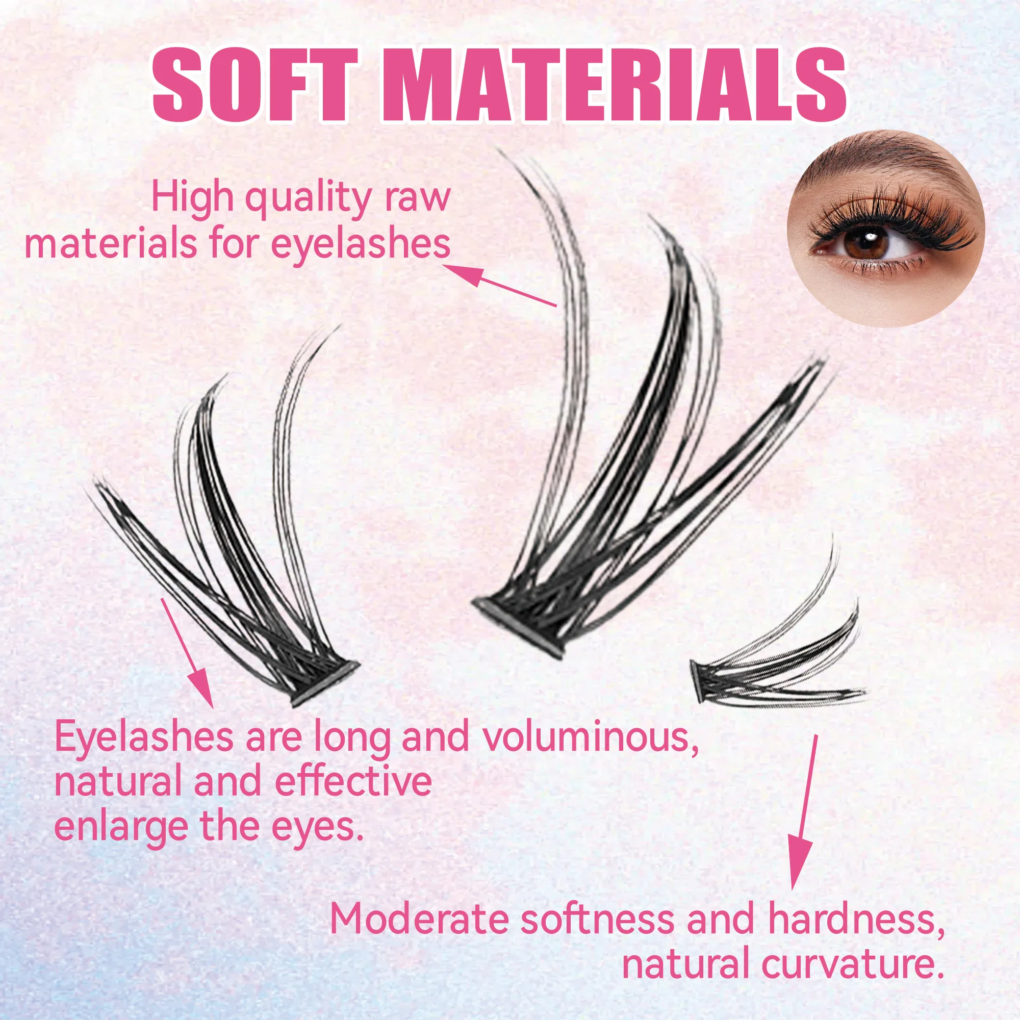Eyelashes 200 PCS Clusters Las - огляд і ціна Eyelash Extension Full Set